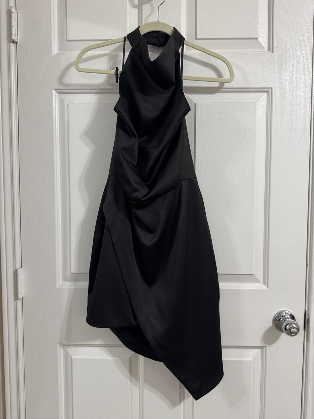 Elliatt Black Asymmetrical Halter Cocktail Dress